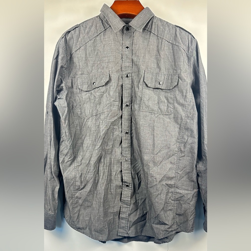 Coastal Men's Shirt Western Pearl Snap XL Long Sleeve Black‎ Casual